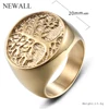 CXQNEWA Men Women Stainless Steel Gold Life Tree 8-13# Ring Punk Unisex High Quality Finger Ring Plant Pattern Jewelry Wholesale ► Photo 3/6