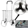 Shopping Carts Trolley Aluminium Foldable Luggage 6 Wheels Folding Basket Bag With Shopping Bag Oxford Upstairs ► Photo 1/6