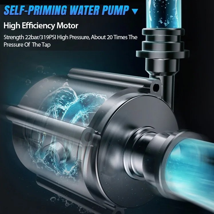 US $110.15 200W 04000mAh Electric High Power Pressure Washer 319PSI Power Jet Wash Car Cleaner Portable Rechargable Water Cleaner Sprayer