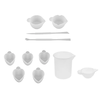 

11x Reusable Silicone Mixing Measuring Cup Stirrers Epoxy Resin Epoxy Tools