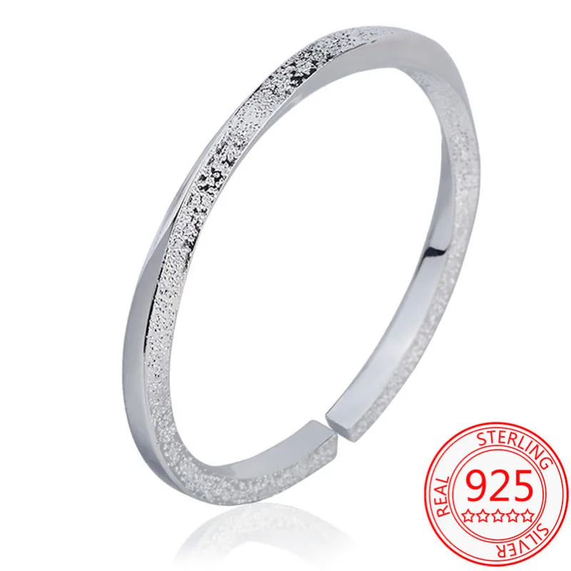 2024 New Men's Twisted Frosted Cuff Bracelet Antique Silver Bracelet 925 Silver Women's Neutral Jewelry Open Bracelet Jewelry