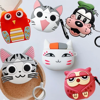

For Apple AirPods 3D Cute Cartoon Dog Puppy Owl Bird Japanese Cat Case for Airpods 2 Wireless Earphone Headset Protective Cover