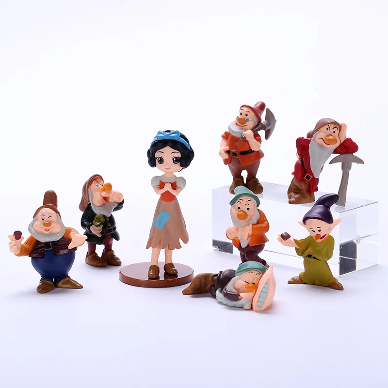 

8 models of Disney Princess Snow White and the seven dwarfs decorative dolls anime figure action figure toys for children