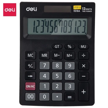 Deli E1519A kalkulator biuro handlowe kalkulator przenośny 12 cyfrowy elektroniczny kalkulator bateria słoneczna + podwójna moc jazdy samochodem tanie i dobre opinie Kieszeń CN (pochodzenie) Baterii Function Calculator Z tworzywa sztucznego Deli E1519A Calculator