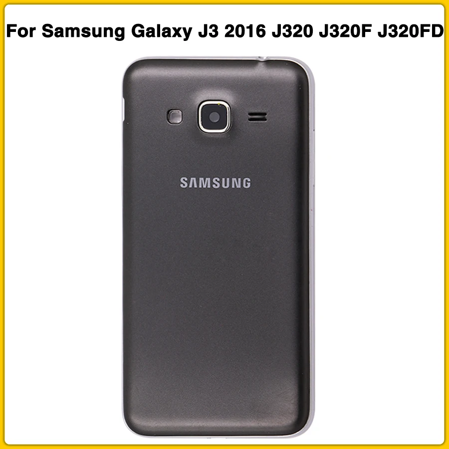 J320 полный корпус чехол для Samsung Galaxy J3 J320 J320F J320FD батарея задняя панель задняя крышка+ средняя крышка средней части корпуса
