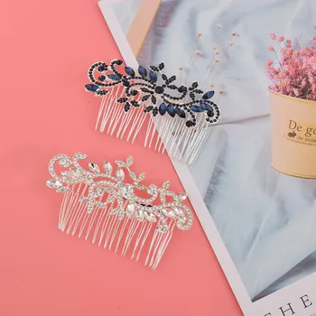 

Women Crystal Hair Jewelry Wedding Bridal Hair Comb Clip Leaf Rhinestone Hairpins Headpiece Hair Accessories