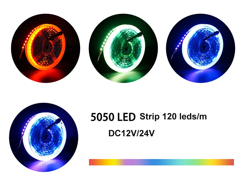 Светодиодная лента RGB SMD5050 гибкая мягкая 120 светодиодов/м 600 светодиодов 5 м