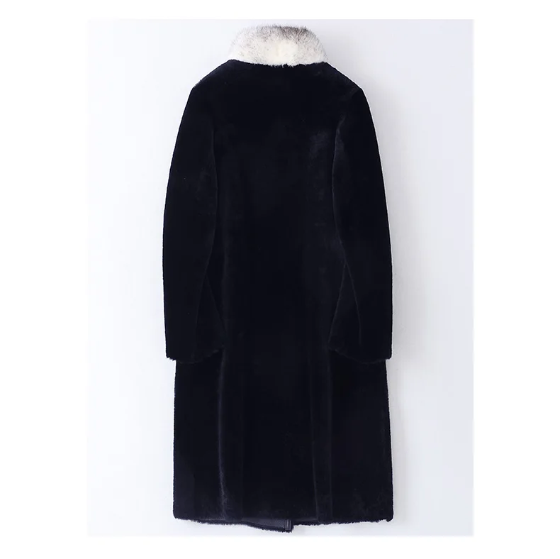 Natural Real Fur Coat Female Genuine Leather Jacket Mink Fur Collar Wool Jacket Winter Sheepskin Coat Women Clothes