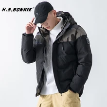 H. S. BONNIE, новинка, лыжный костюм, зимняя куртка, мужские хлопковые парки, Анорак, мужская повседневная верхняя одежда, камуфляжные мужские пальто, Winterjas Heren