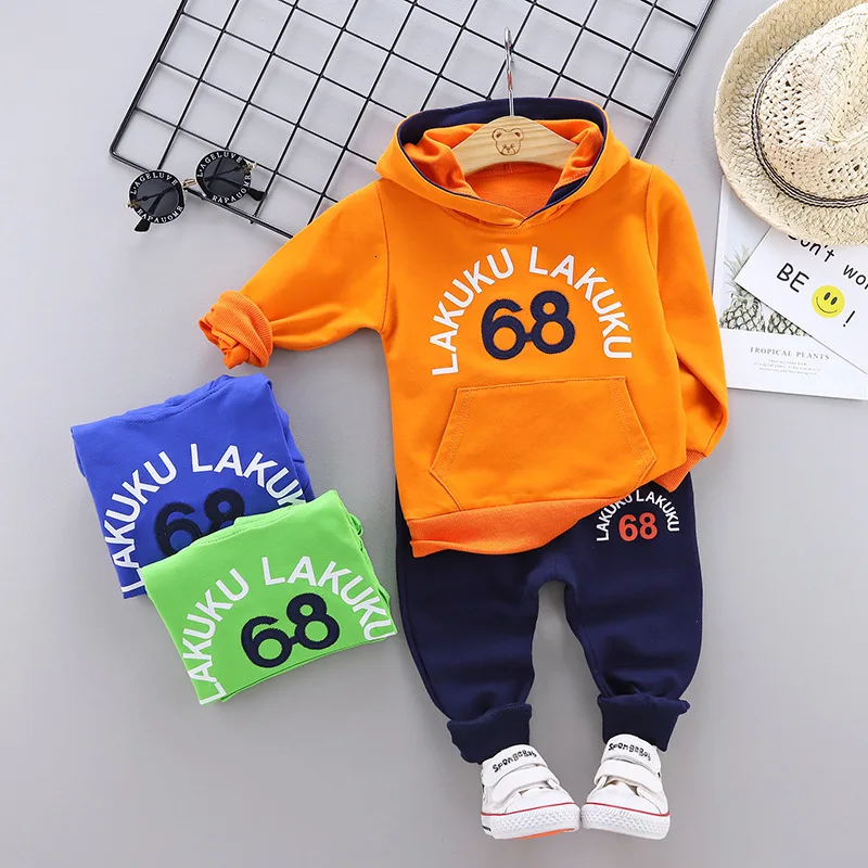 Autumn Baby Clothing Suits Children Boys Girls Clothes Kids Hooded Sweatshirt Pants 2Pcs/Sets Toddler Leisure Sport Tracksuit