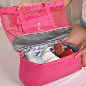 

Double Layed Mesh Tote Beach Bag Thermal Insulation Cooler Bag Clothes Cosmetic Organizer Waterproof Food Drink Storage Bags