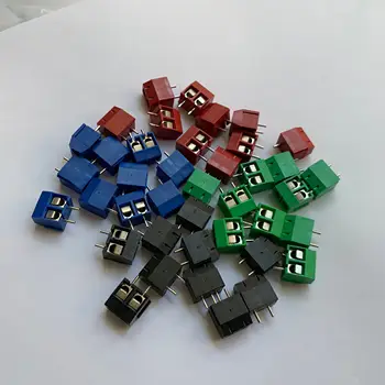 

10Pcs/lot KF301-5.0MM 2P Terminal Block Connector KF301-3P Pitch 5.0mm Straight Pin 2P 3P Screw PCB Blue Green Red Black