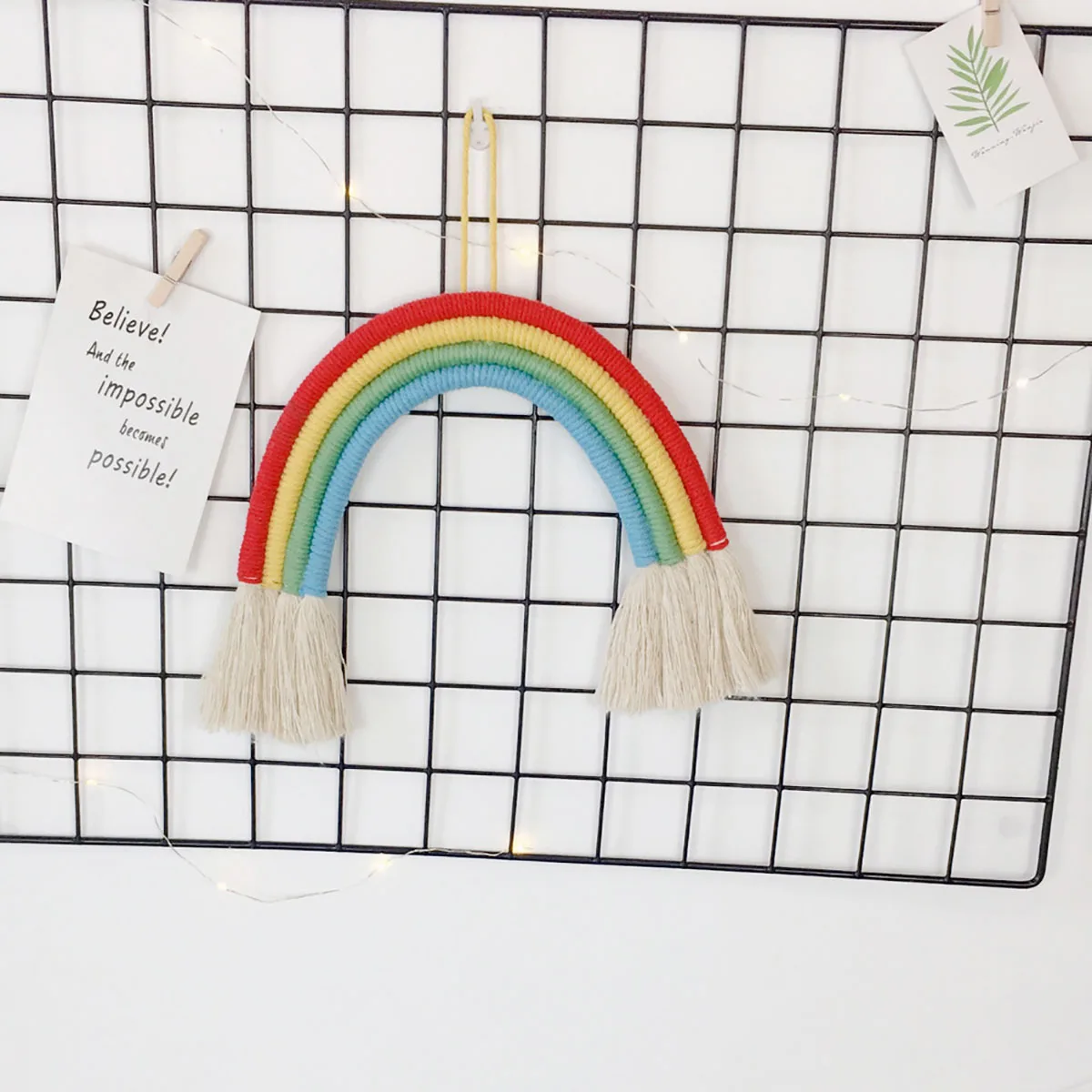New Home Decoration Rainbow Handmade Weaving Ornament Nordic Simple Kid Room Wall Decoration dreaming Hanger