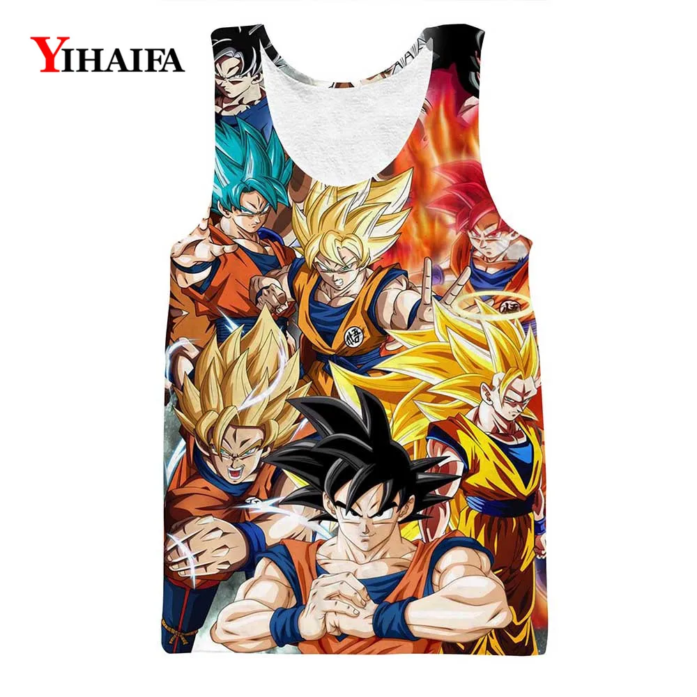 

3D Dragon Ball Z printed Men Tank Tops Exercise Sleeveless for boys bodybuilding exercise undershirt Cartoon Anime GYM Vest