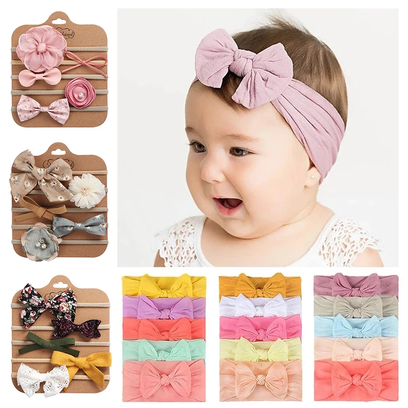 Baby Girl Headband Hair Accessories soft Elastic Alice Bands Bow Headband UK 