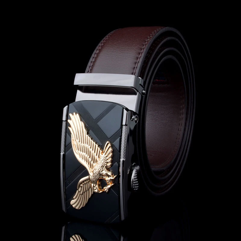 men's belts for jeans Belts For Men Eagle Metal Automatic Buckle Split Leather Waist Belt For Luxury Fashion Cowhide Men's Belt Novelty 3.5cm belts designer