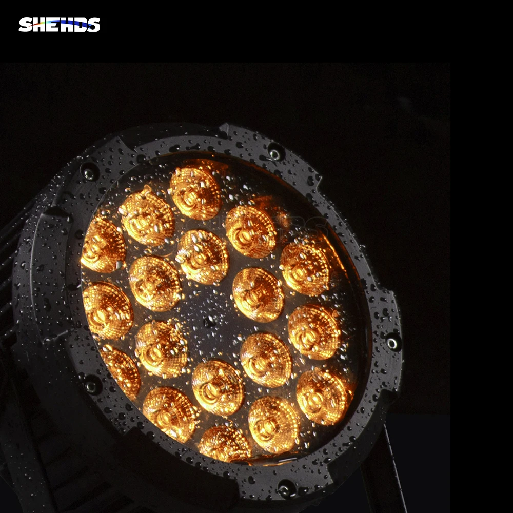 SHEHDS LED Flat/Waterproof 18x18W/18x12W Par Light DMX Controller Party Bar Strobe Dimming Effect Projectory led light disco light led stage light