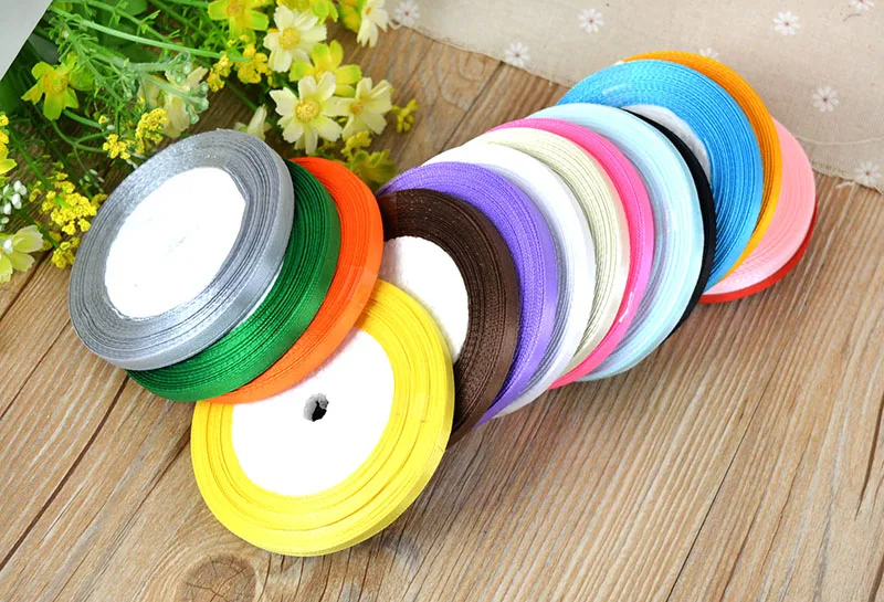 6mm Silk Satin Ribbons 25Yards/Roll Crafts Bow Handmade Gift Party Wedding Decorative Wrapping Scrapbooking Riband Sew Craft satin ribbons ribbon decoration ribbon supplies wrapping ribbon satin ribbon