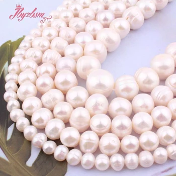 

9-10,9-11,11-14mm Narround White Freshwater Pearl Beads Natural Stone Beads For DIY Bracelet Necklace Gift Jewelry Making 15"
