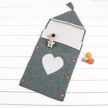 

Sleeping Bag Sack Baby Knit Cotton Woolen Blanket Swaddle Wrap Envelope for Newborn Girls Boys Winter Sweater 0-12M