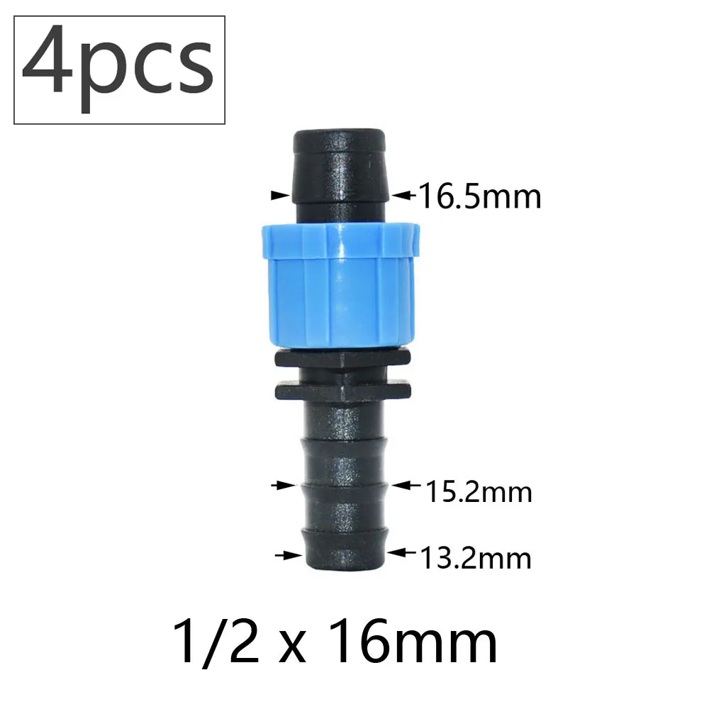 16mm 5/8'' Drip Irrigation Tape Shut-Off Valve Elbow Tee End Plug Thread Lock Connector Garden Watering Pipe Hose Joints 