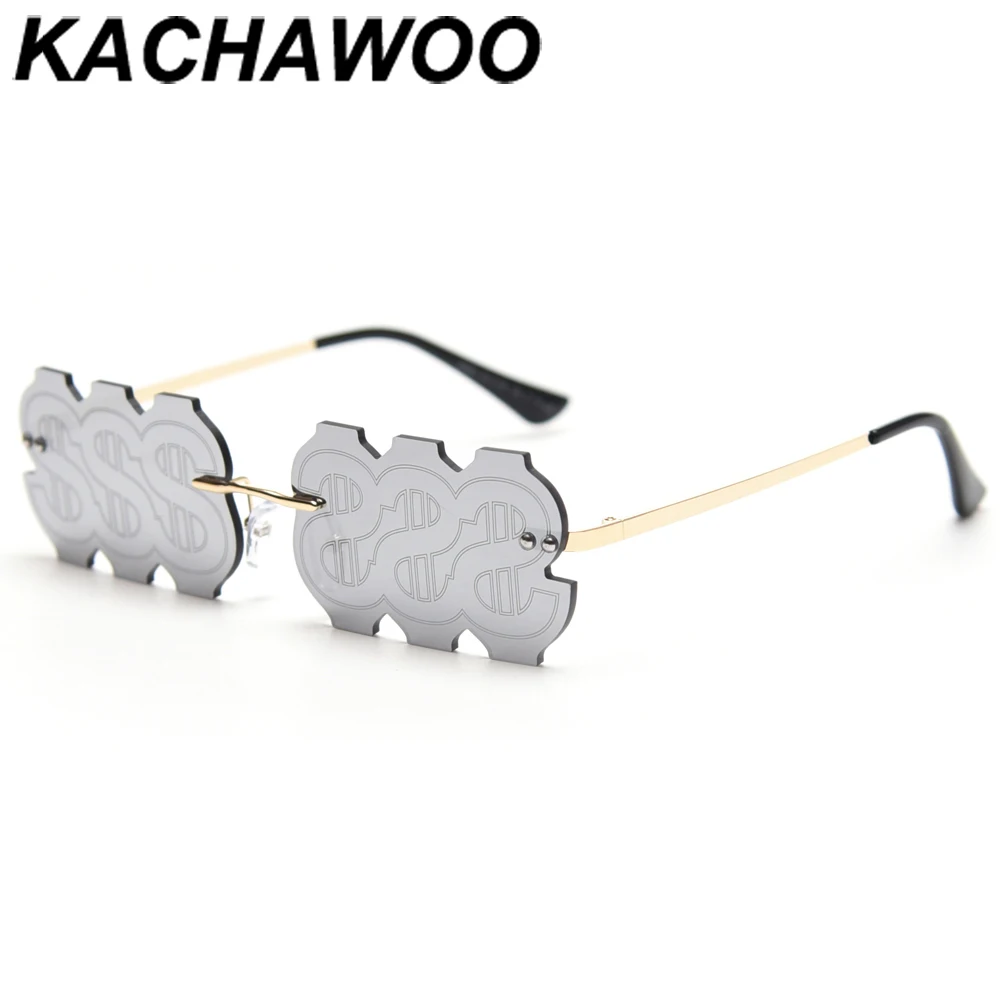 Женские винтажные солнцезащитные очки Kachawoo серебристые зеркальные цветные