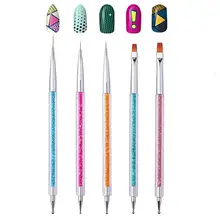 

50% Hot Sale 5Pcs Manicure Pen Dual-head Multi-purpose Plastic Double-ended Nail Art Brush for Nail Art