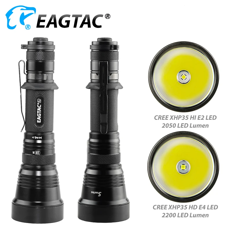 EAGTAC S25L-R USB Перезаряжаемый светодиодный светильник-вспышка 18650 батарея несколько режимов стробоскоп тактический фонарь охотничий светильник