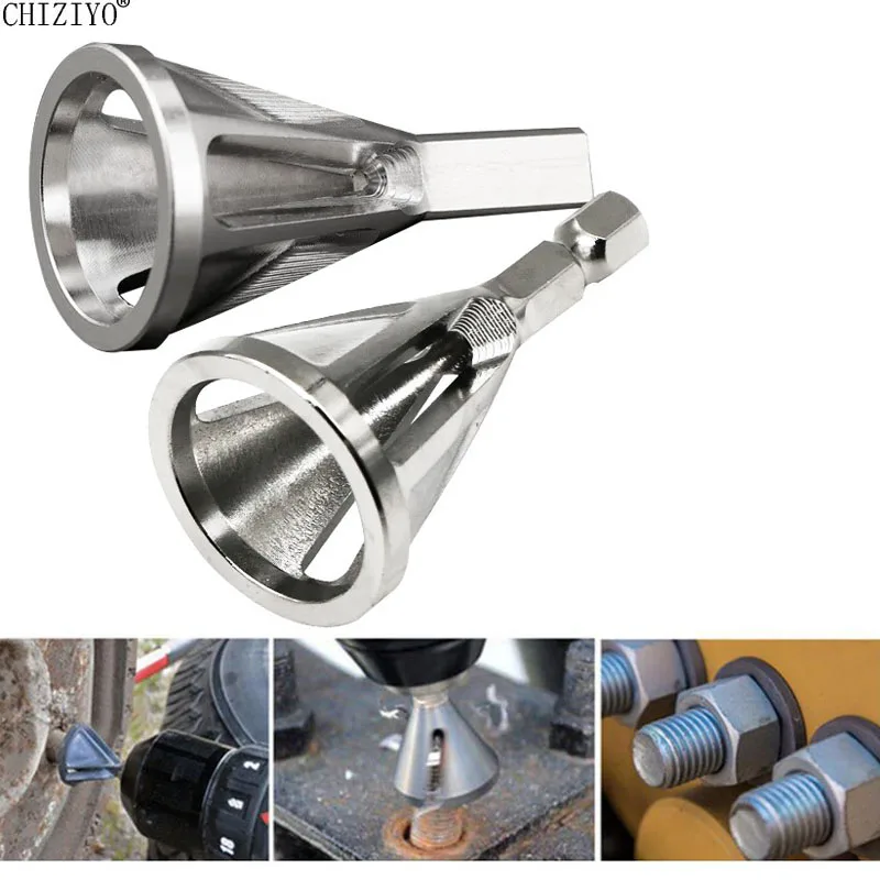 

1PC Silver Cemented Carbide Deburring External Chamfer Tool Electric Drill Bit Remove Burr Polished Rusty Screws CHIZIYO