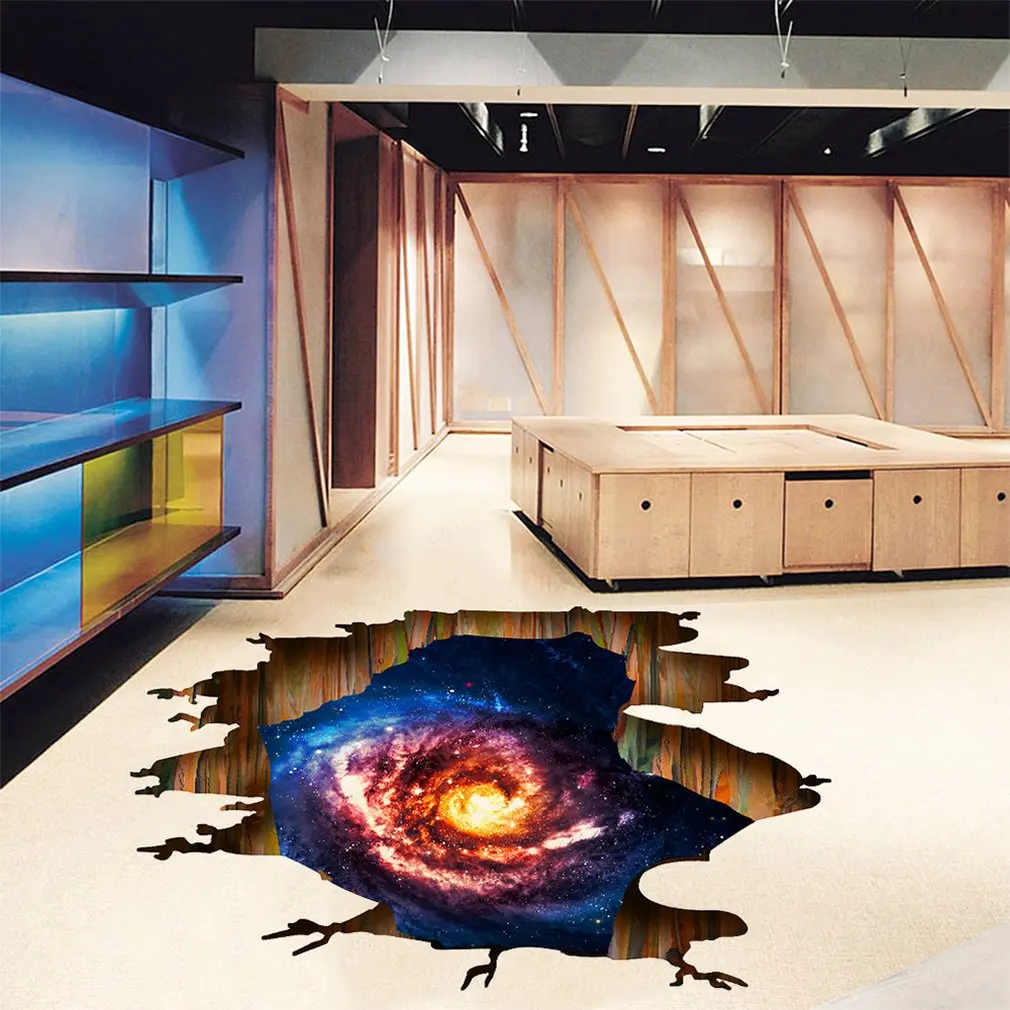 KS6642 3D Star Black Hole Pattern Stickers Wall Bedroom Decoration Waterproof Removable For Kids Rooms Art