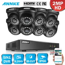 ANNKE 1080P 8CH домашняя видео система безопасности Lite H.264+ 5в1 1080N DVR 4X8X1080 P умный ИК Купол наружная защищенная от атмосферных воздействий cctv камера