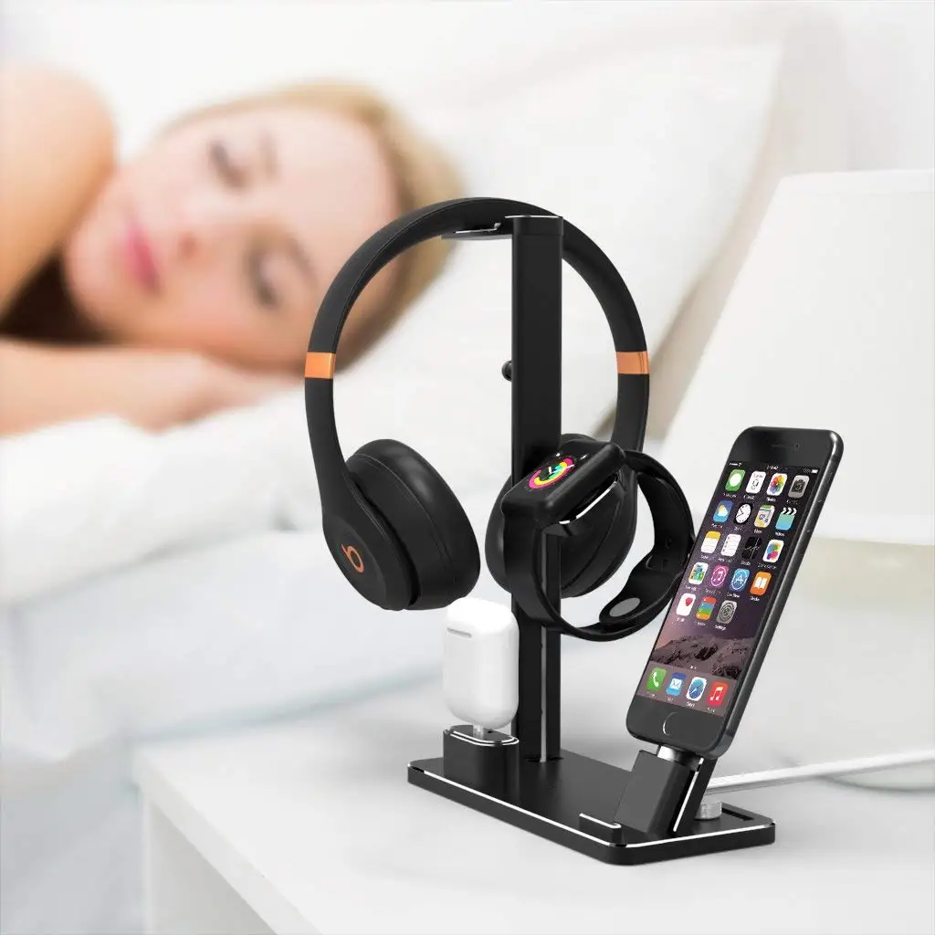 

Compatible 6 in 1 Cell Phone Stand Replacement for Apple Watch Charging Dock Station Headphones Holder for Phone Xs Max X