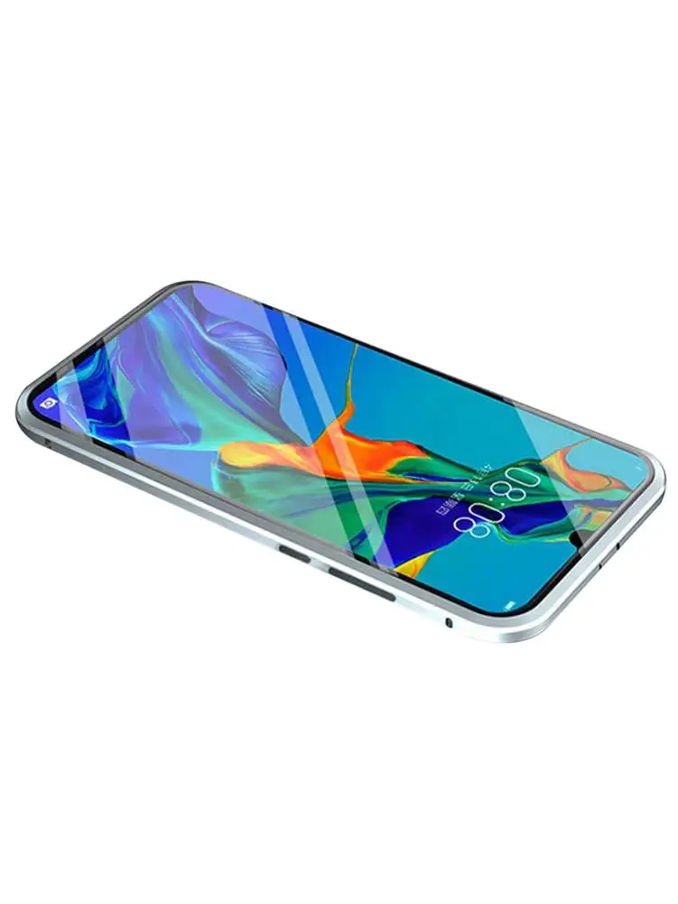Silver Магнитный чехол для huawei P30 Lite чехол металлическое защитное покрытие из закаленного стекла для huawei P30 Pro защитный чехол Аксессуары - Цвет: Silver