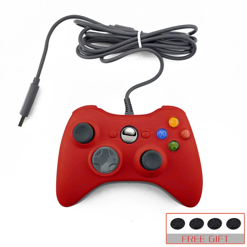 red ZOMTOP USB проводной геймпад для Xbox 360/тонкий контроллер для Windows 7/8/10 microsoft ПК контроллер Поддержка для паровой игра - Цвет: red