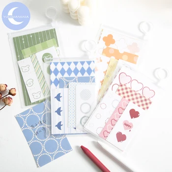 

YueGuangXia Color Grid Memo Pads Loose Planner Scrapbooking Deco Notepad Notes Creative School Label Junk Memo Pads 21pcs/lot