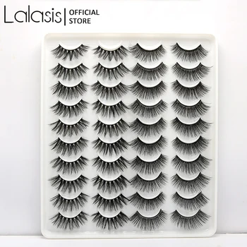 

Lalasis 20Pairs False Eyelashes 15-20mm Natural 3D Fake Lashes Makeup Kit Mink Lashes Extension Mink Eyelashes Maquiagem Tools