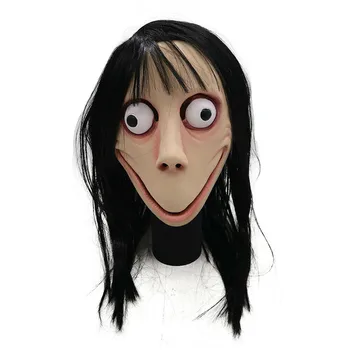 

Halloween Momo Scary Latex Scary Masks with Long Hair Halloween Easter Costume Cosplay Mask Haunted House Horror Monster Mask