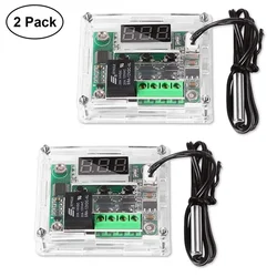 Temperature Controller Module with Case, 2PCS XH W1209 Display Digital Thermostat Module with Waterproof NTC Probe