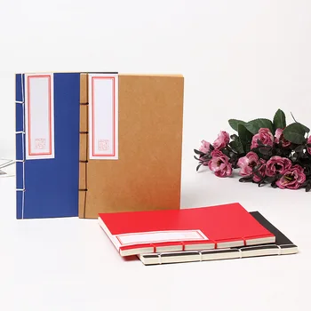 

Chinese style retro classical handmade line-loaded ancient style book Blue leather antique notebook creative notebook