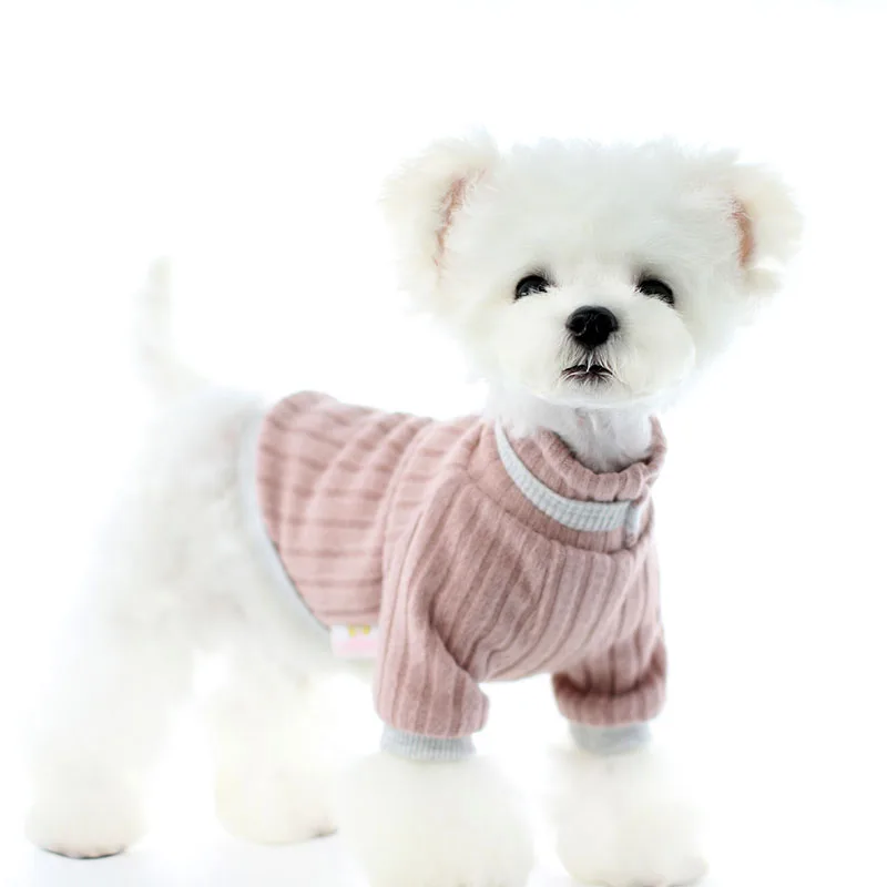 새로운 터틀넥 개 스웨터 따뜻한 니트 풀오버 테디 Bichon 불독 가을 겨울 디자이너 개 옷 Homewear 의상