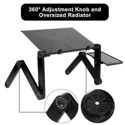 Support de Table ergonomique pour ordinateur Portable, en aluminium, pour ordinateur Portable, pour TV, canapé lit, avec tapis de souris 