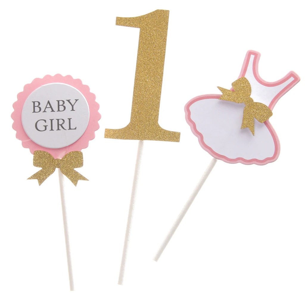 BABY BOY/BABY GIRL Clothing Dress Design Cake Topper for 1st Birthday Party