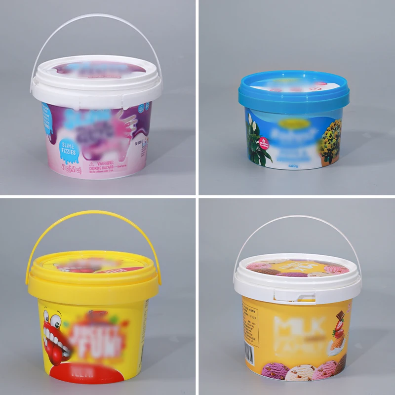 Food Grade Round Plastic Bucket with Lid and Handle High Quality Packing Box  Good Sealing Packing Container 1PCS