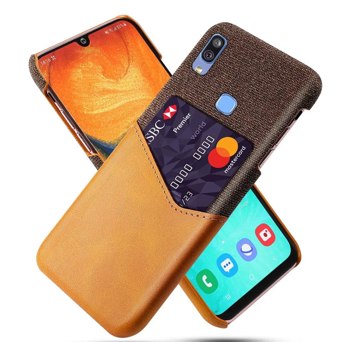 

For Samsung Galaxy A10s A50s A30s Case PU Leather and Soft Fabric Splicing Design Anti-scratch Cover for Samsung A10 S Case Card