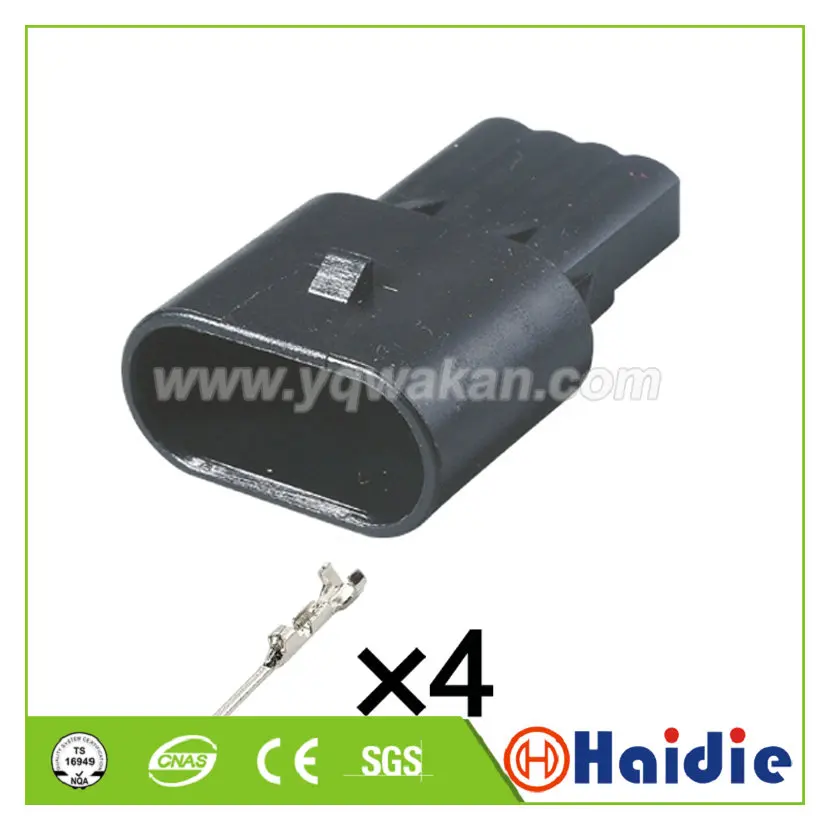 

2sets 4pin auto wiring plastic plug waterproof cable male connector