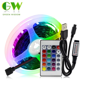 Usb Led Strip Rgb Led Tape Lint Voor Tv Backlight Decor Dc 5V 1M 2M 3M 4M 5M Flexibele Led Verlichting Scherm Tv Achtergrond Verlichting
