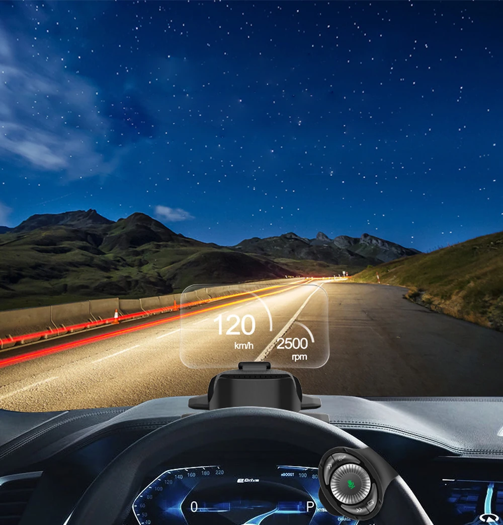EANOP зеркало HUD Дисплей Спидометр OBD2 датчик с голосовым управлением Поддержка Carplay Google карта FM передатчик