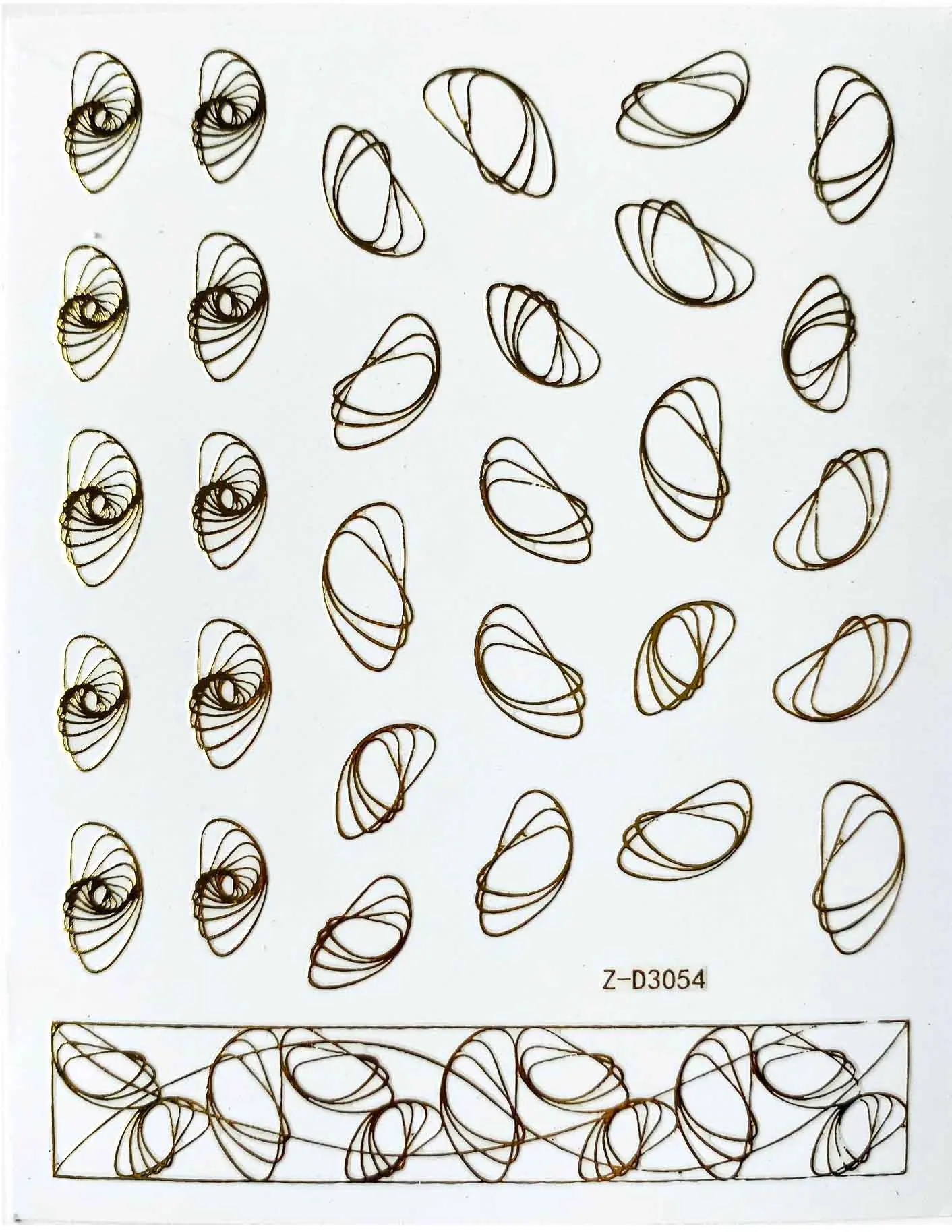 1 шт., 3D наклейки для ногтей, золотые Геометрические линии, самоклеющиеся косметические обертывания, наклейки для ногтей, маникюр, сделай сам, украшения для ногтей, новинка - Цвет: Z-D3054