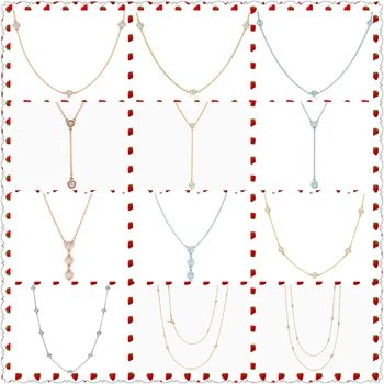 

1:1 S925 Sterling Silver Genuine Zircon Clavicle Chain Trendy Necklace Women Fine High-End Jewelry Western Style