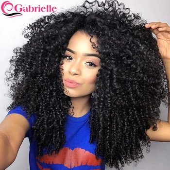 

Gabrielle Hair Weave Bundles Malaysian Kinky Curly Hair Bundles Weave Remy Human Hair Extension Natural Color Free Shipping